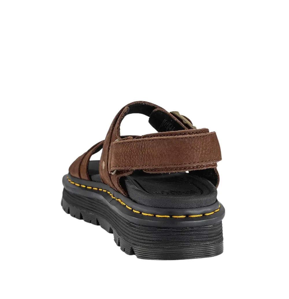 Zebzag - Sepia Brown Nubuck - Adjustable Womans Sandal