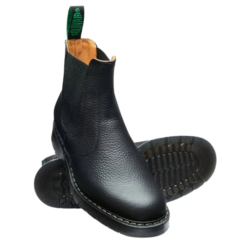 Solovair Dealer Boot - Black Greasy Grain