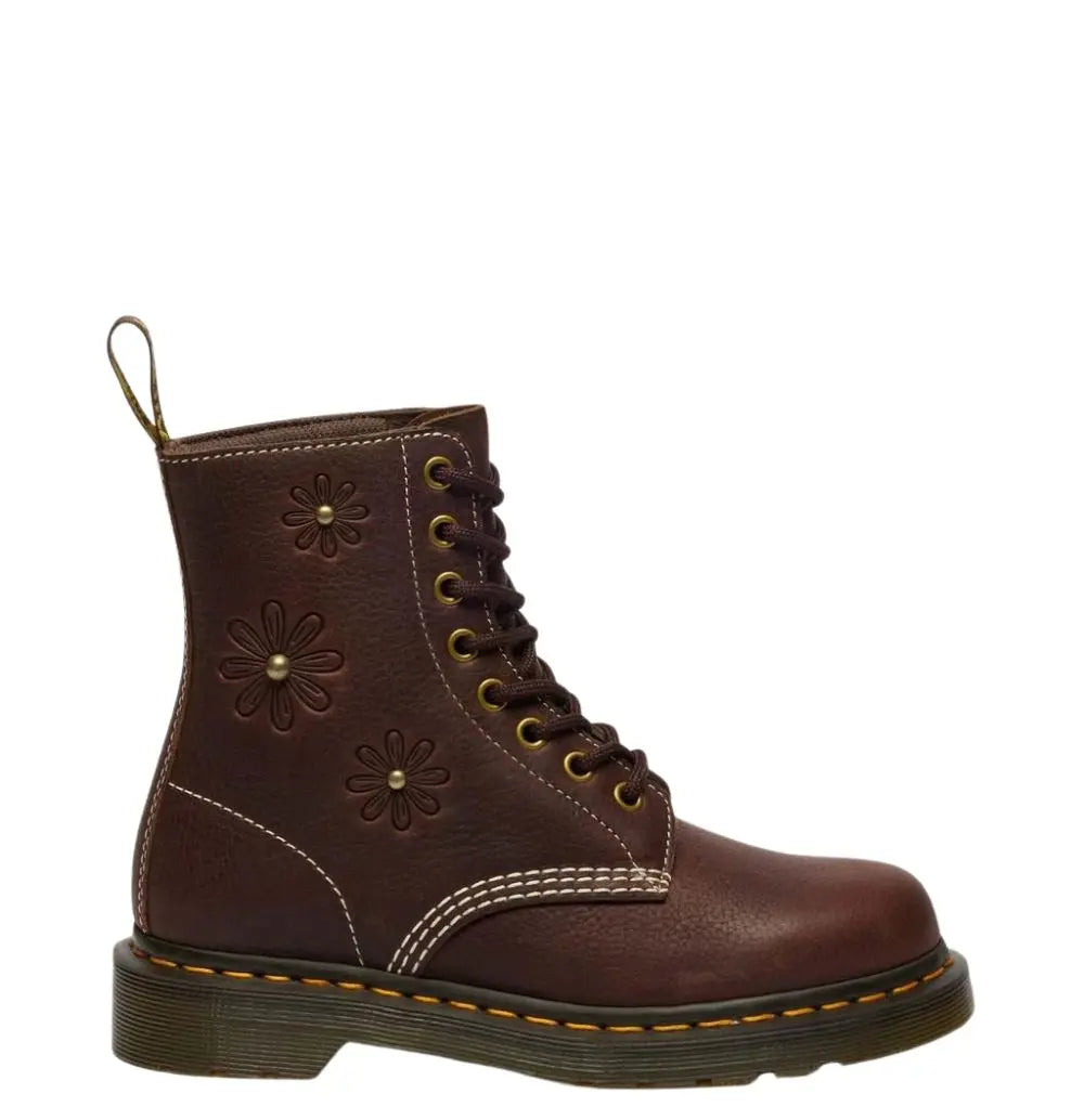 1460 - Pascal Flower Dark Brown Boots