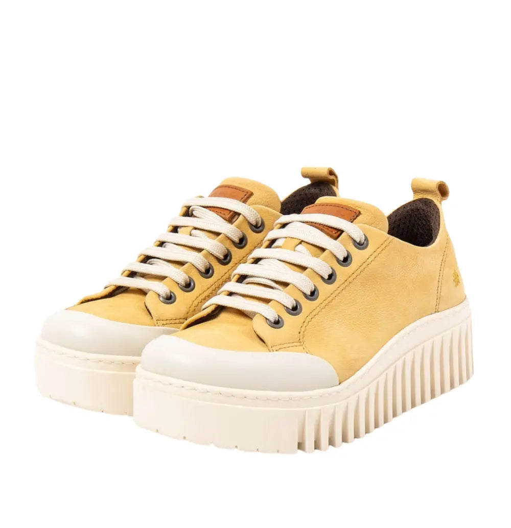 Brighton Platform Leather Shoes - Honey
