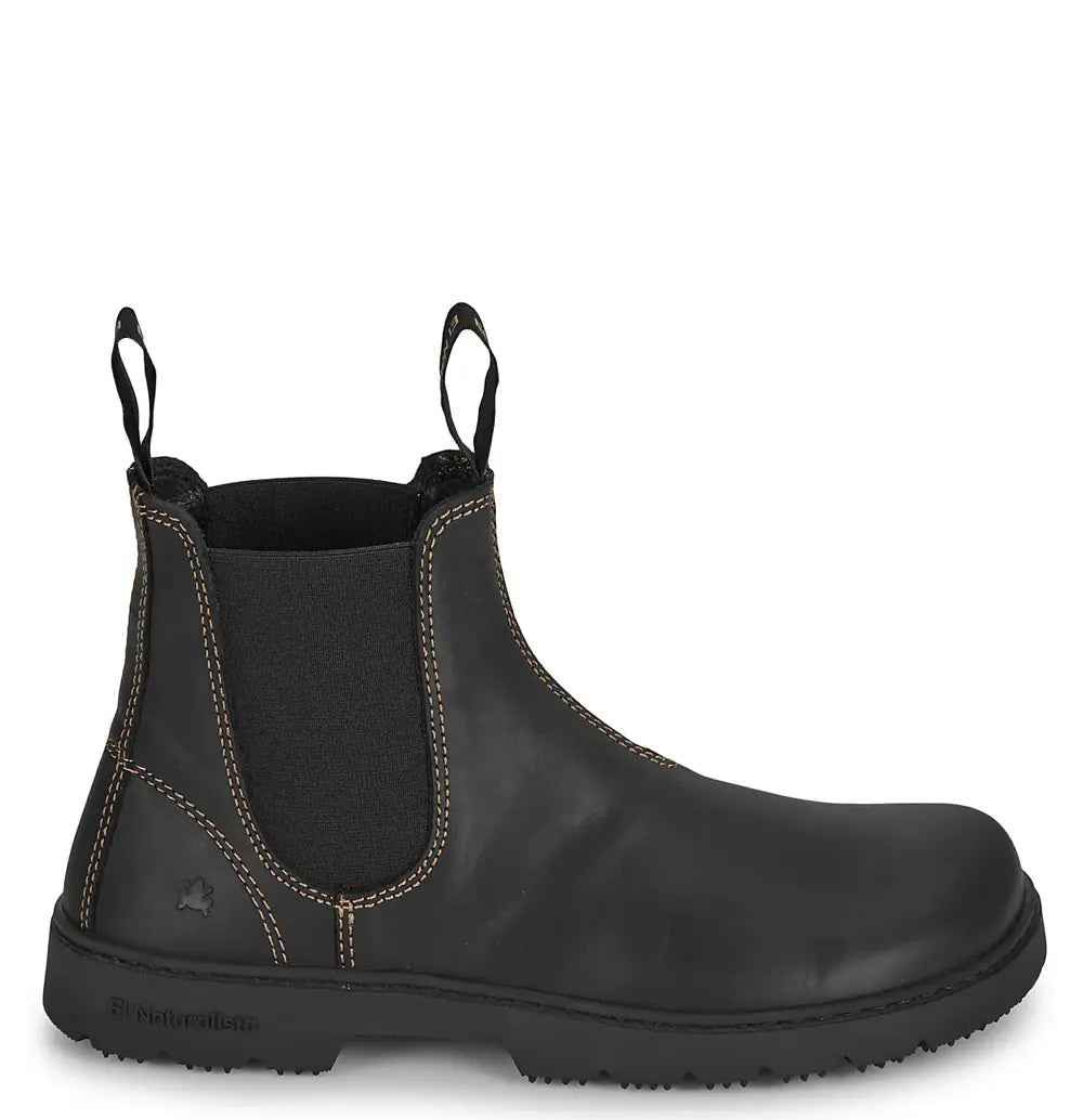 5262 - Black Leather Boot (Barefoot)
