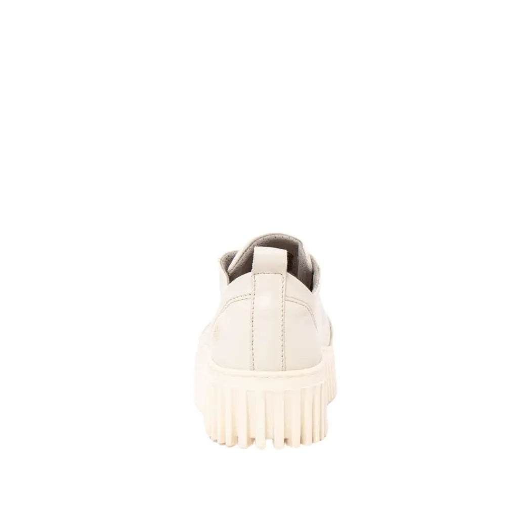 Brighton Platform Leather Shoes - Cream