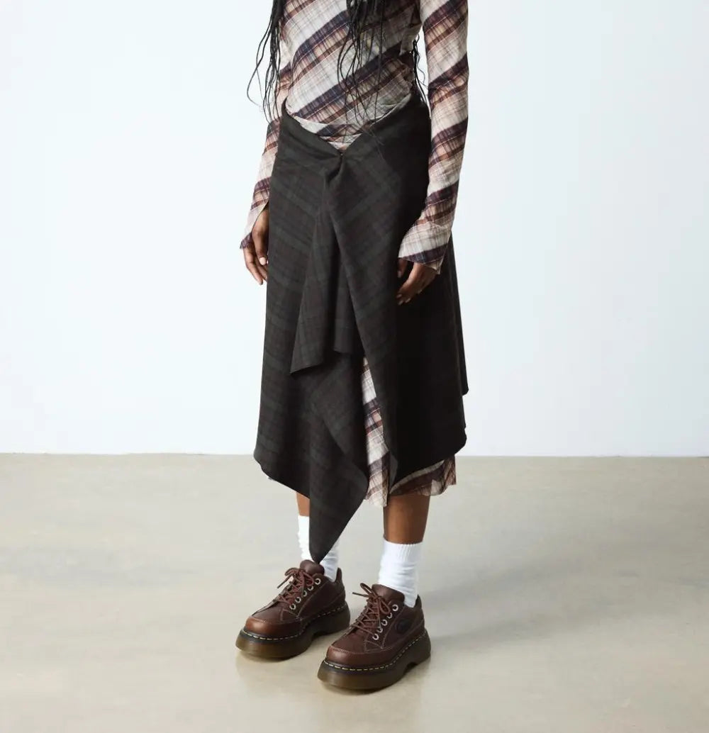 Buzz 5 Eye Shoes in Grizzly Leather - Brown