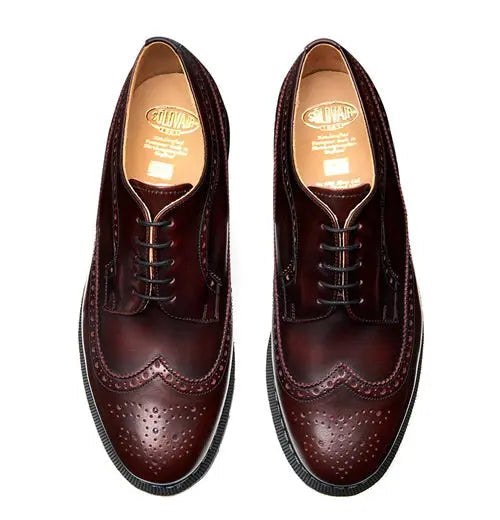 Solovair American Brogue - Burgundy Rub-Off