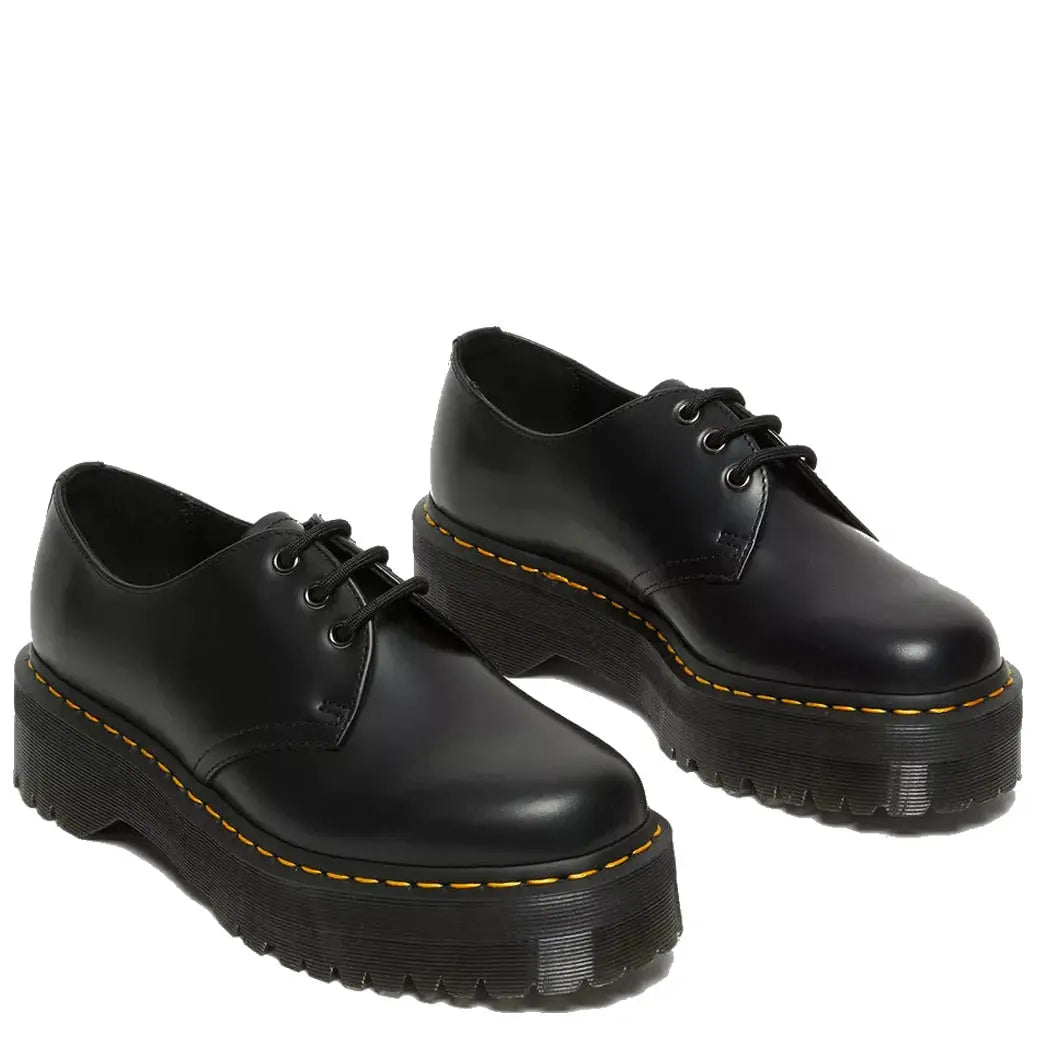 1461 Quad - Black Smooth Leather Shoes