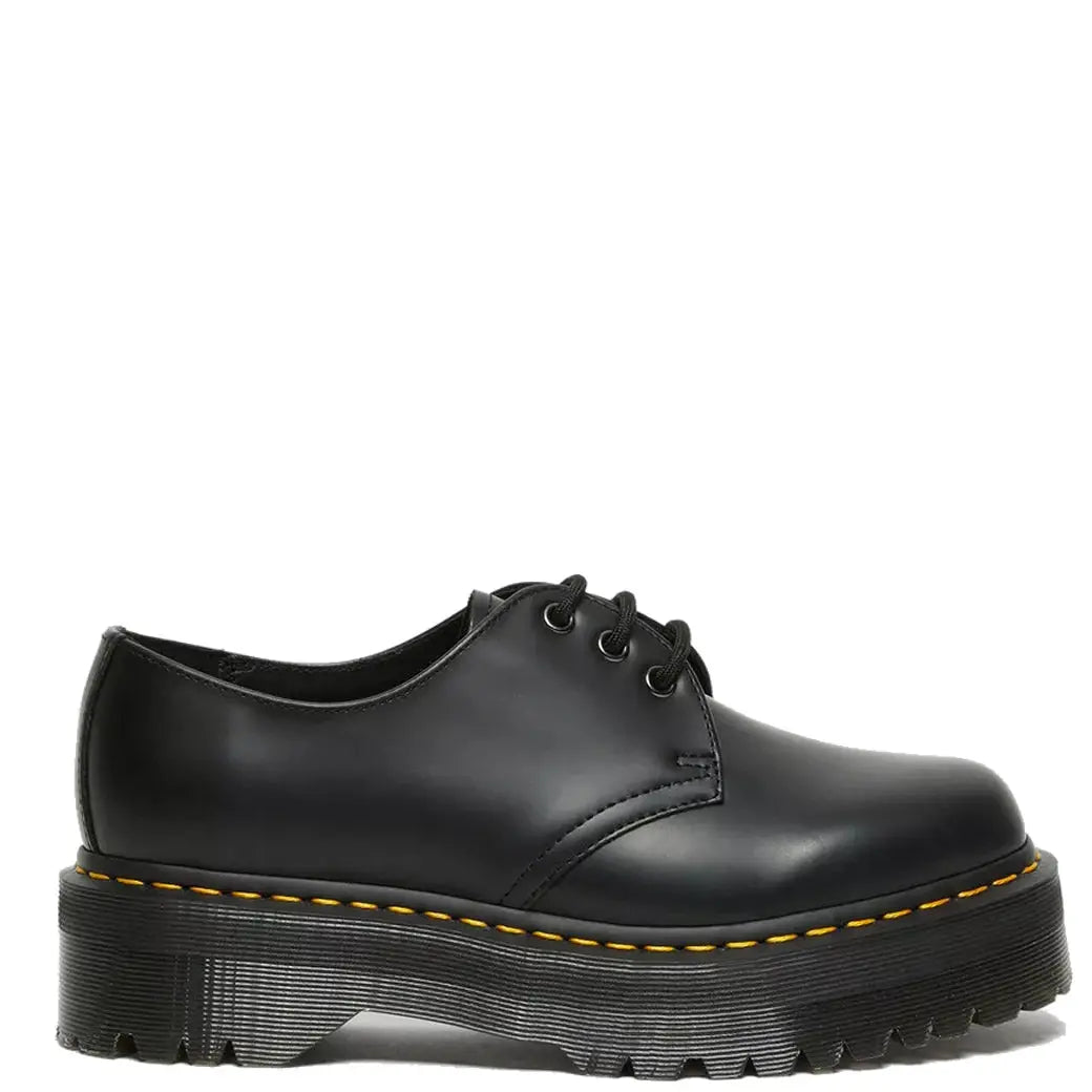 1461 Quad - Black Smooth Leather Shoes