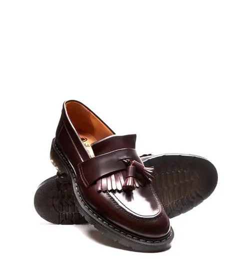 Solovair Tassel Loafer - Burgundy Rub Off Shoes