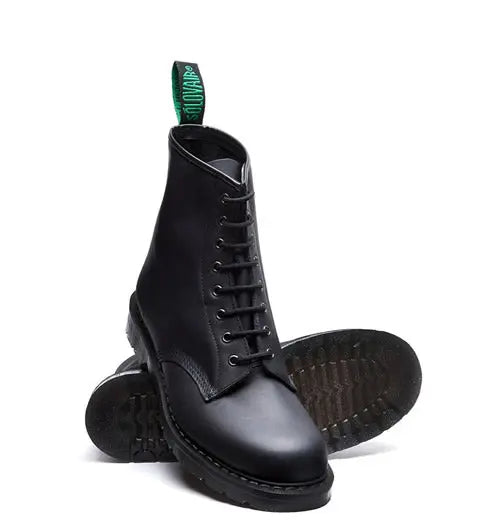 Solovair Derby Boot - Black Greasy Leather