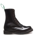 Solovair Derby Boot - 11 Eye Black Hi-Shine Leather