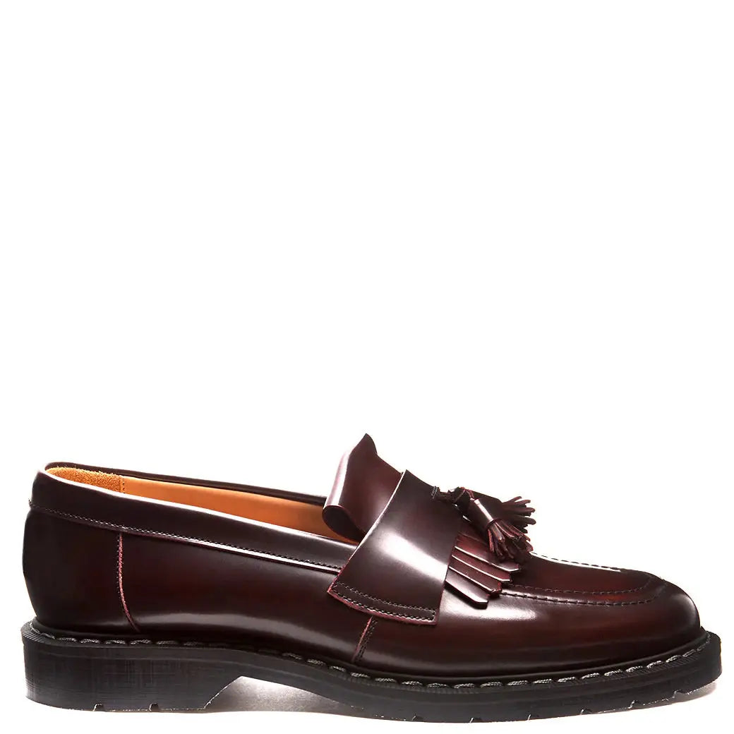 Solovair Tassel Loafer - Burgundy Rub Off Shoes