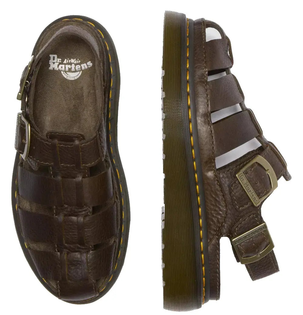 Dr Martens Wrenlie Fisherman Sandal Brown Leather