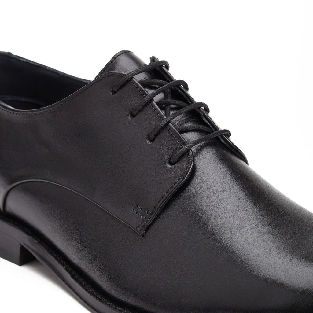 Base London Marley Plain Toe Derby Shoe - Black
