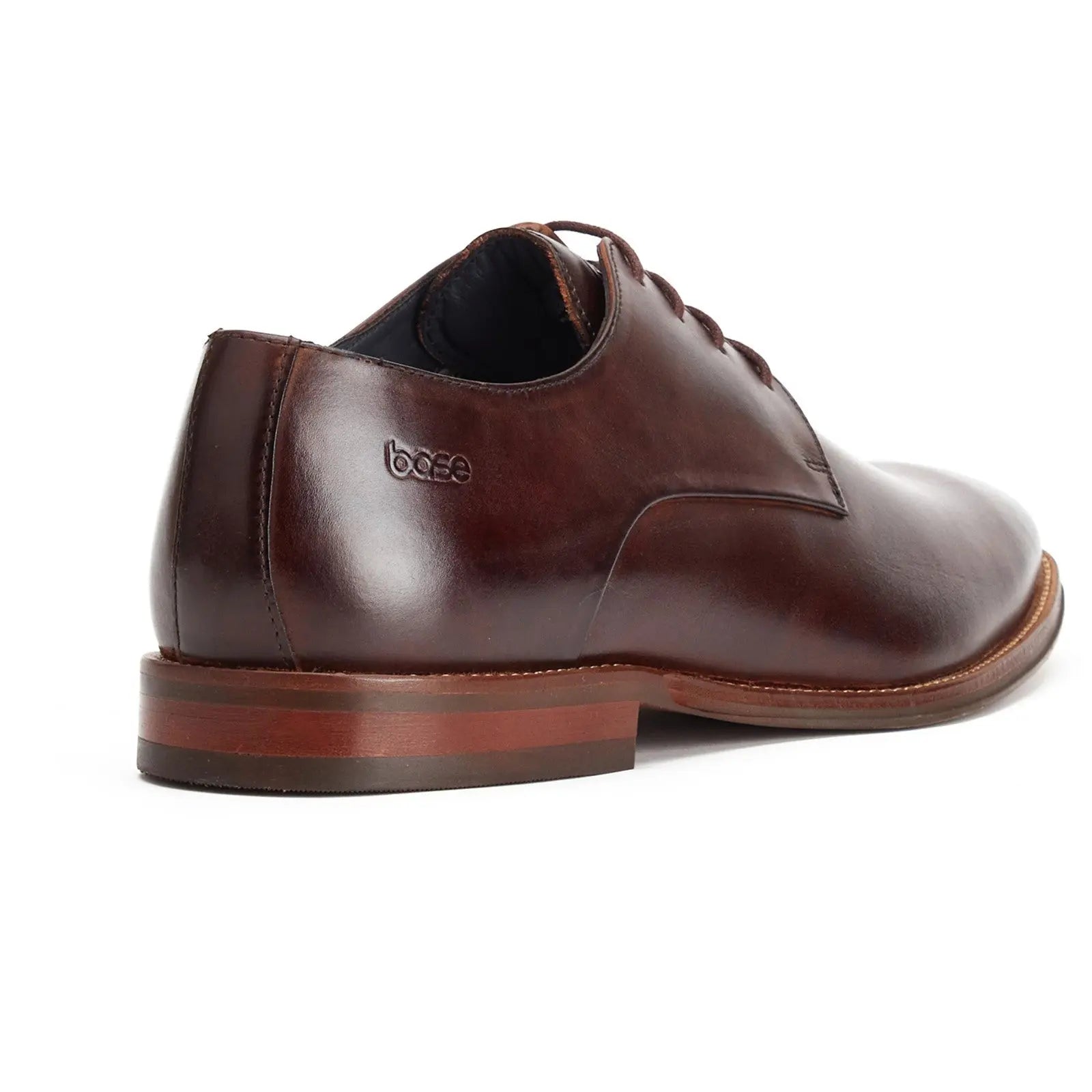 Base London Marley Plain Toe Derby Shoe - Brown