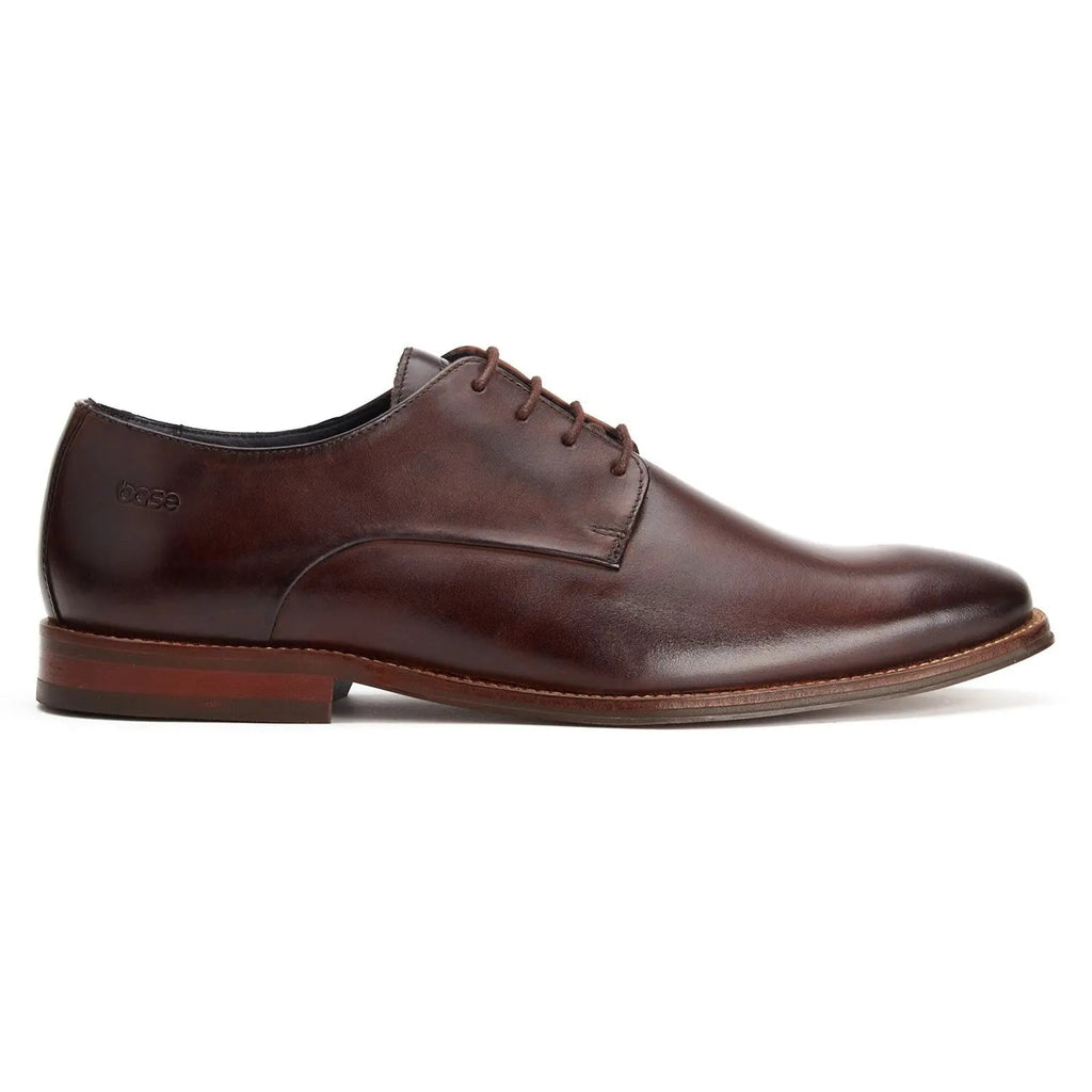 Base London Marley Plain Toe Derby Shoe - Brown