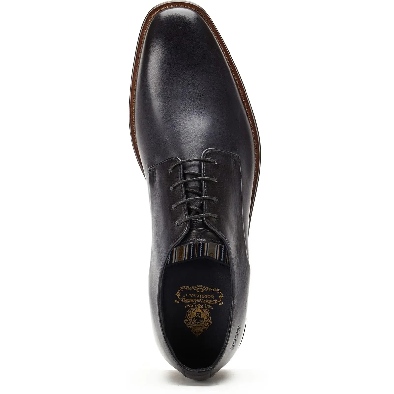 Base London Marley Plain Toe Derby Shoe - Navy