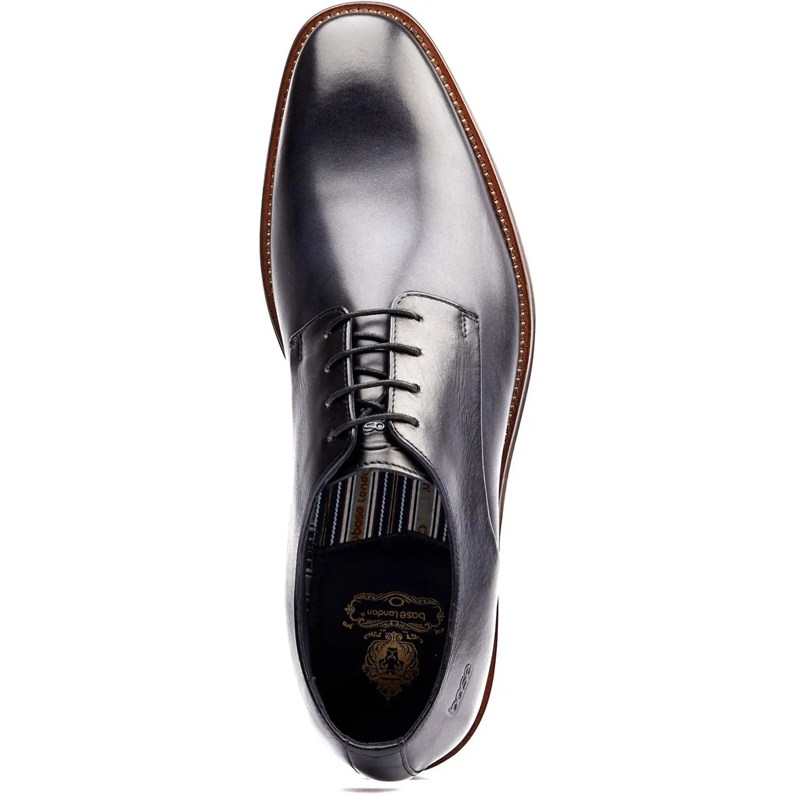 Base London Marley Plain Toe Derby Shoe - Navy