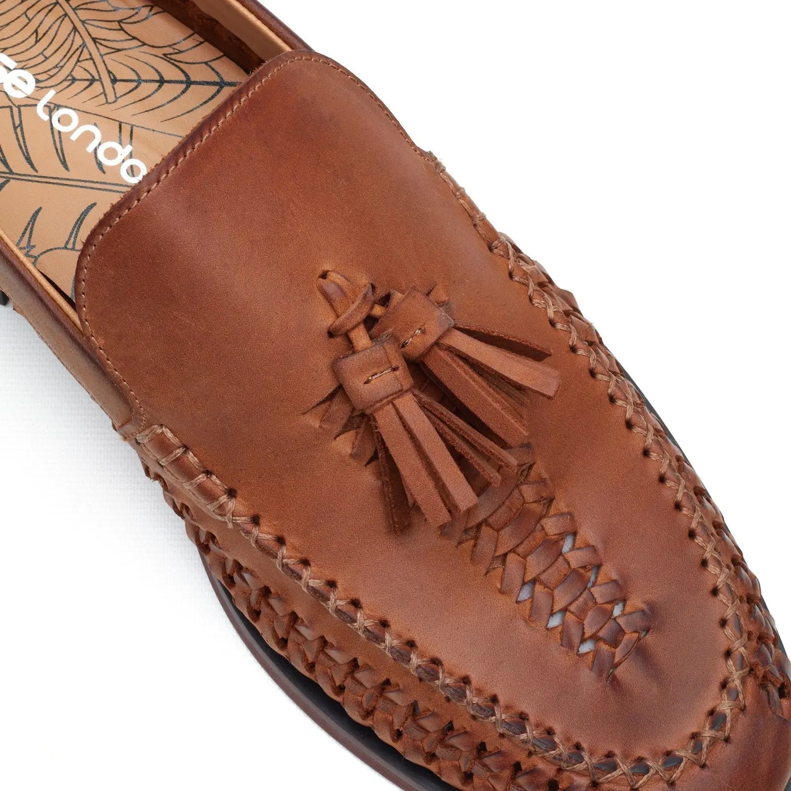 Base London Bracken Leather Weave Loafer - Tan