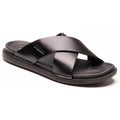 Base London Drift Cross Strap Sandal - Black