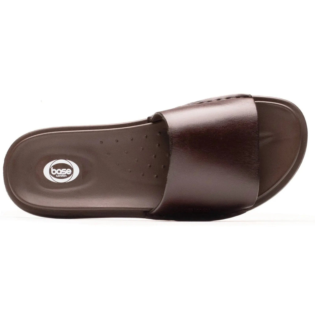 Base London Albany Slide Sandal - Brown