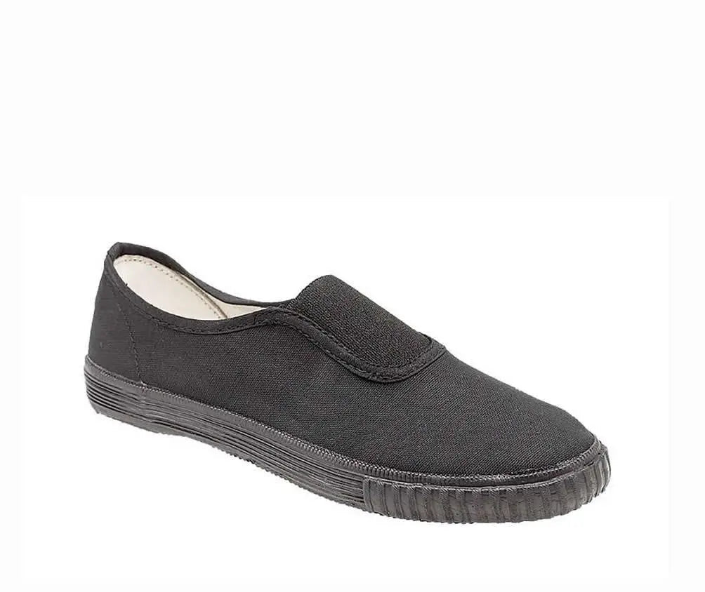 KBK Shoes - Black Slip-On Plimsoll